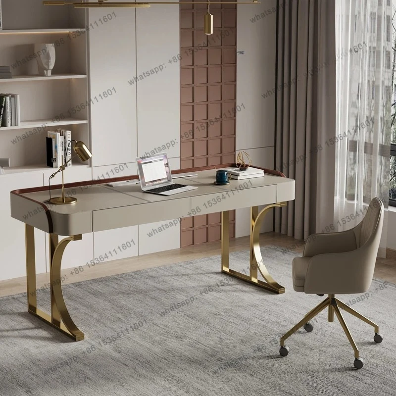 Italian modern minimalist desk saddle leather desk study living room computer table solid wood boss writing desk
Italian modern minimalist desk saddle leather desk study living room computer table solid wood boss writing desk