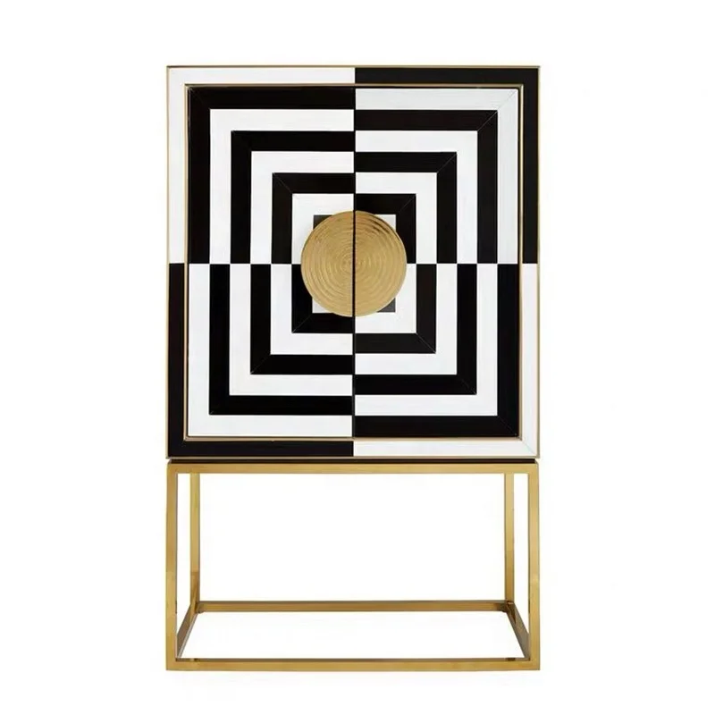 *Modern black and white lacquered glass door with gold metal base wine cabinet hotel home
*Modern black and white lacquered glass door with gold metal base wine cabinet hotel home