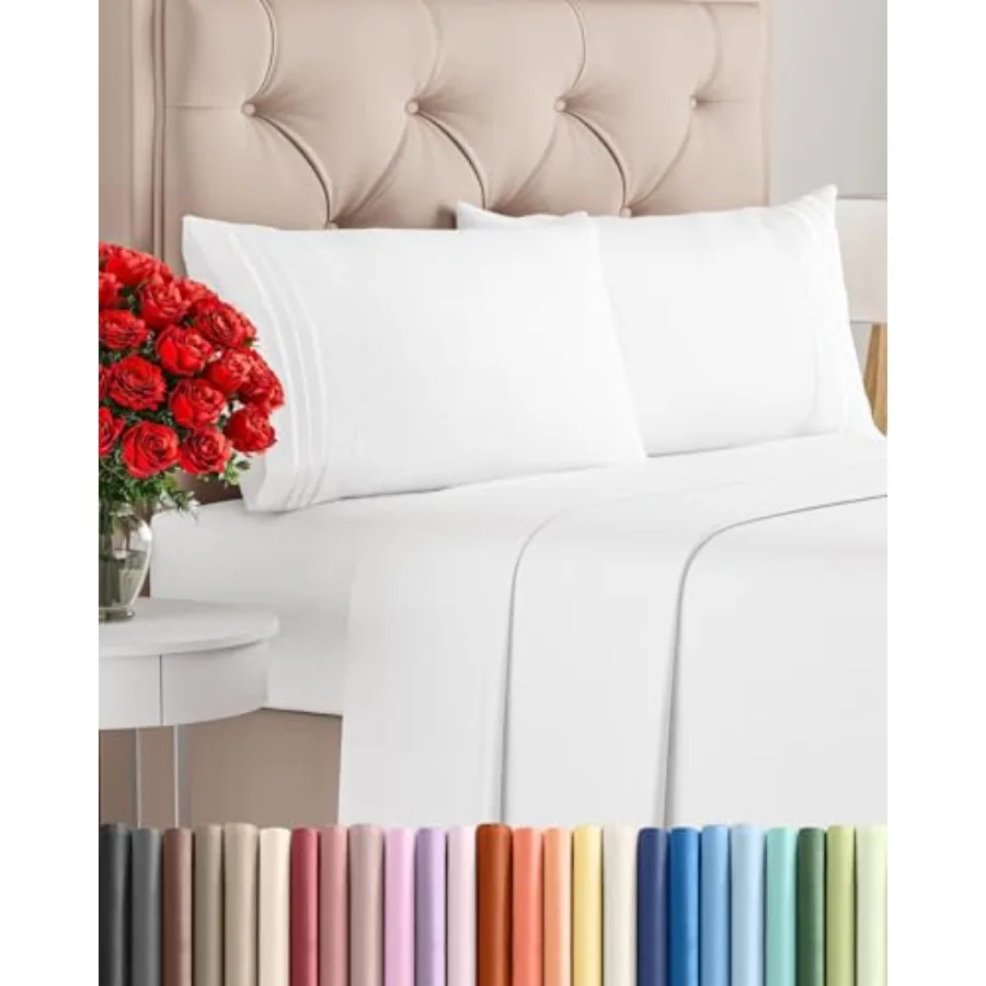 Size 4 Pcs Sheet Set - Comfy Breathable and Cooling Sheets - Hotel Luxury Bed Sheets for Women and Men - Deep Pockets, Easy-Fit
Size 4 Pcs Sheet Set - Comfy Breathable and Cooling Sheets - Hotel Luxury Bed Sheets for Women and Men - Deep Pockets, Easy-Fit