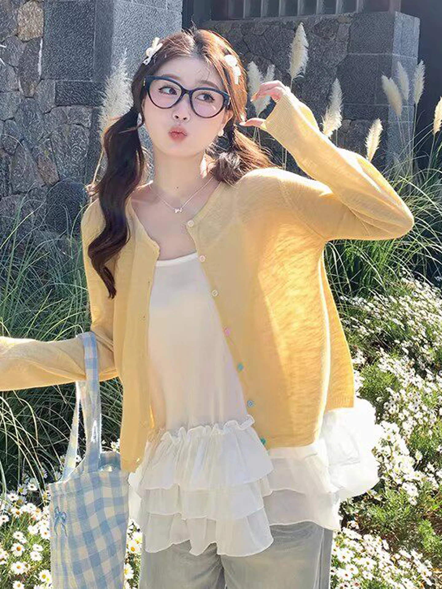 Ice Silk Knitted Summer Lightweight Sun Protection Cardigan Women's Yellow Top Shawl Cover up Short Jacket Commute Style
Ice Silk Knitted Summer Lightweight Sun Protection Cardigan Women's Yellow Top Shawl Cover up Short Jacket Commute Style