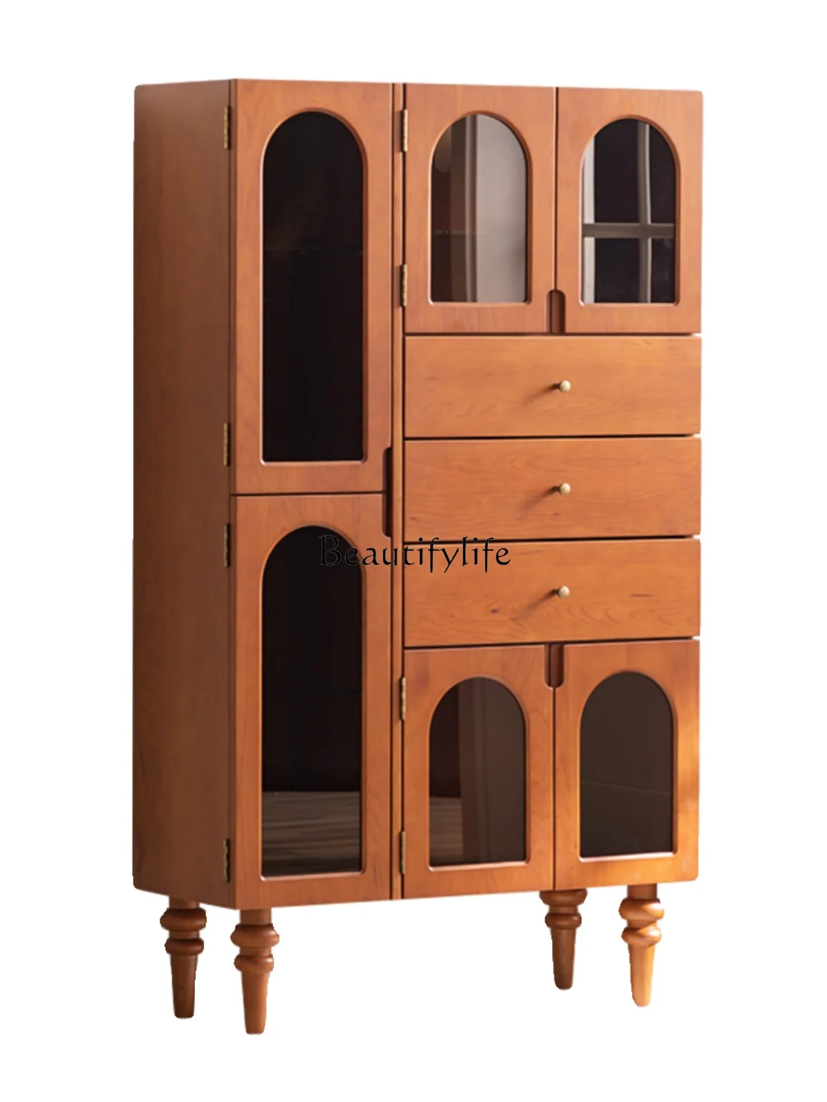 French Retro Solid Wood Locker Cherrywood Living Room Display Cabinet
French Retro Solid Wood Locker Cherrywood Living Room Display Cabinet