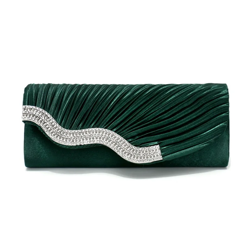 Vintage Wrinkled Dark Green Clutch Bags Diamond Inlaid Women's Banquet Dress Evening Bags Wedding Birthday Party Small Handbag
Vintage Wrinkled Dark Green Clutch Bags Diamond Inlaid Women's Banquet Dress Evening Bags Wedding Birthday Party Small Handbag
