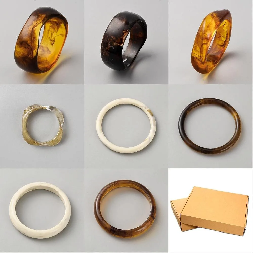 8Pcs 8 Styles Resin Acrlic Bangles for Women Mixed Color Inner Diameter: 2-1/2~2-5/8 inch(6.25~6.7cm) 1pc/style
8Pcs 8 Styles Resin Acrlic Bangles for Women Mixed Color Inner Diameter: 2-1/2~2-5/8 inch(6.25~6.7cm) 1pc/style