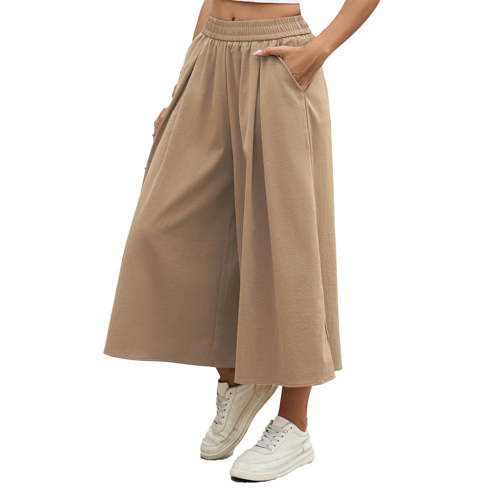 Юбка-шорты с высокой талией и широкими штанинами, эластичный пояс, карманы с рюшами, свободный крой, универсальная повседневная одежда, стильные, из мягкой ткани, для женщин
Юбка-шорты с высокой талией и широкими штанинами, эластичный пояс, карманы с рюшами, свободный крой, универсальная повседневная одежда, стильные, из мягкой ткани, для женщин