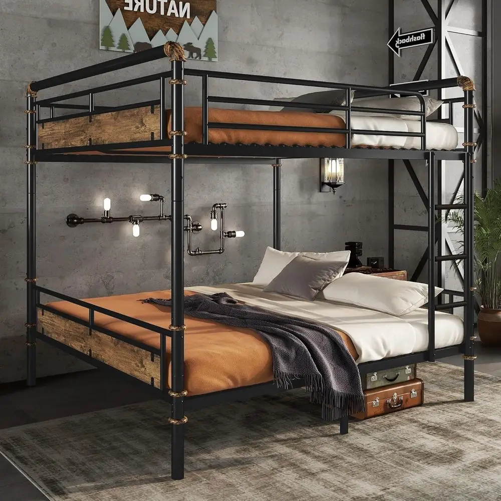 Двухъярусная кровать Queen Size из прочного металла с защитными перилами и лестницей, не требует пружинного блока (черная)
Двухъярусная кровать Queen Size из прочного металла с защитными перилами и лестницей, не требует пружинного блока (черная)