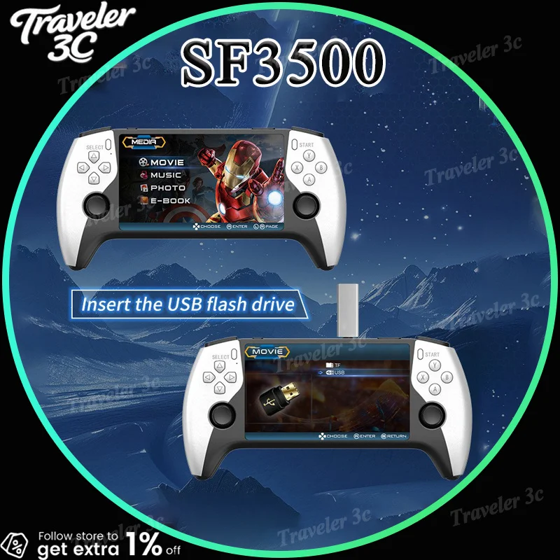 Handheld Game Console SF3500 5.5 Inch Hd Ips Large Screen Dual Joystick Double Player Gba Arcade Support Hd Tv Output For Adults
Handheld Game Console SF3500 5.5 Inch Hd Ips Large Screen Dual Joystick Double Player Gba Arcade Support Hd Tv Output For Adults