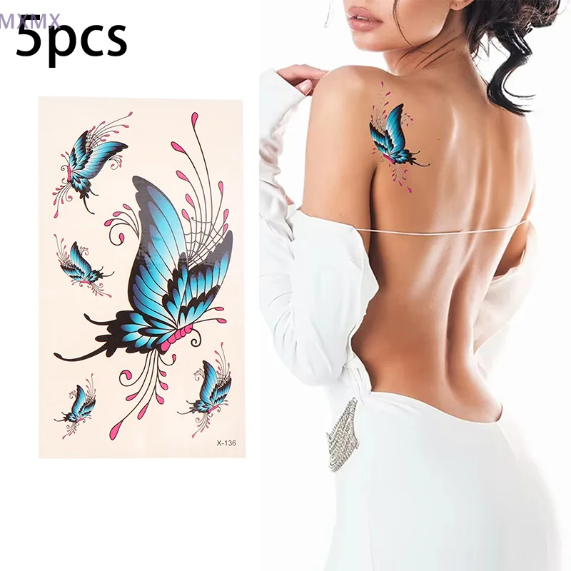 5 Sheets Women's 3D Temporary Tattoo Sticker Waterproof Body Art Decals Sticker Fake Tattoo Art Tate Butterfly Tattoo Sticker
5 Sheets Women's 3D Temporary Tattoo Sticker Waterproof Body Art Decals Sticker Fake Tattoo Art Tate Butterfly Tattoo Sticker