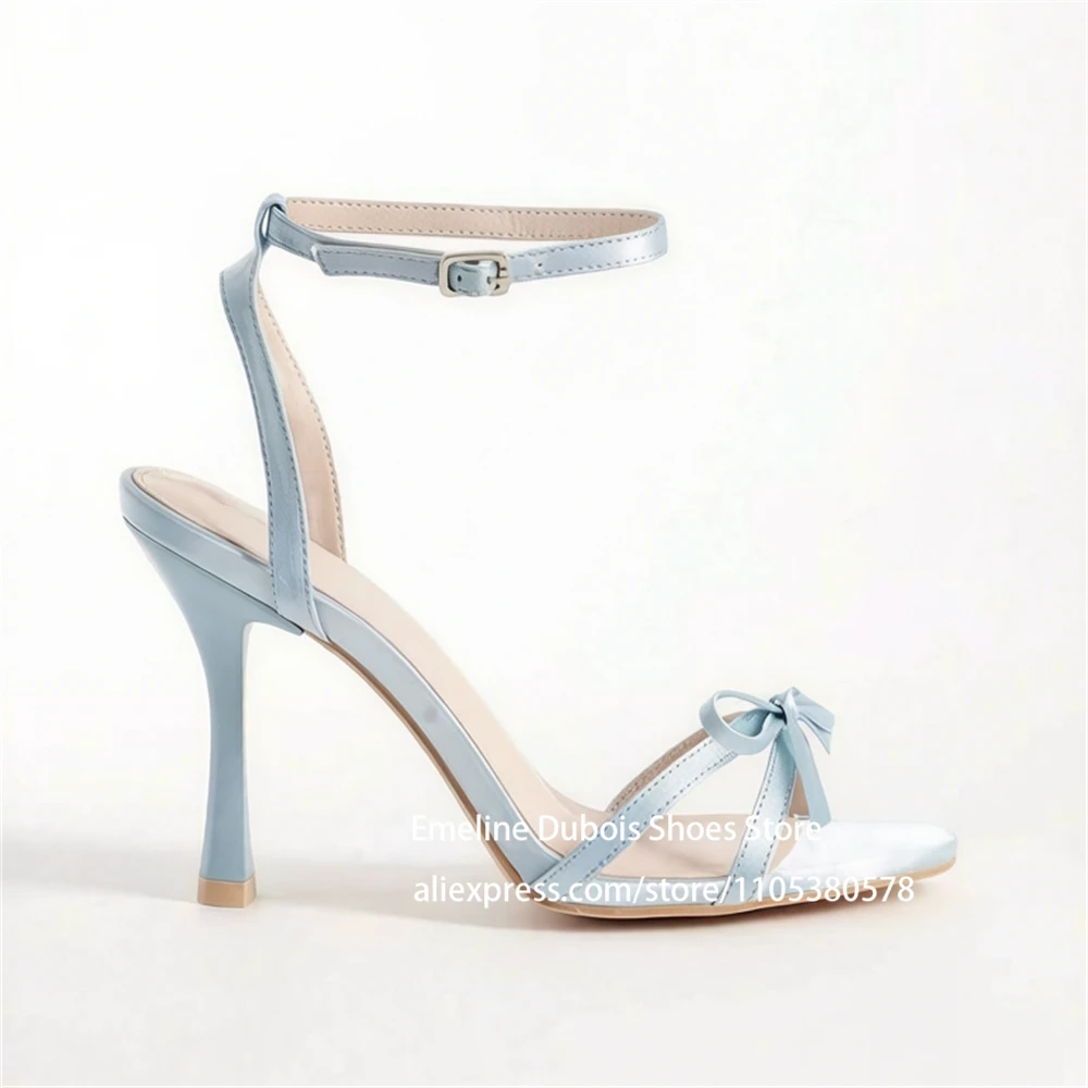 Light Blue Satin Bowknot High Heel Sandals Open Toe Ankle Strap Buckle Elegant Summer Wedding Party Wedding Women Dress Shoes
Light Blue Satin Bowknot High Heel Sandals Open Toe Ankle Strap Buckle Elegant Summer Wedding Party Wedding Women Dress Shoes