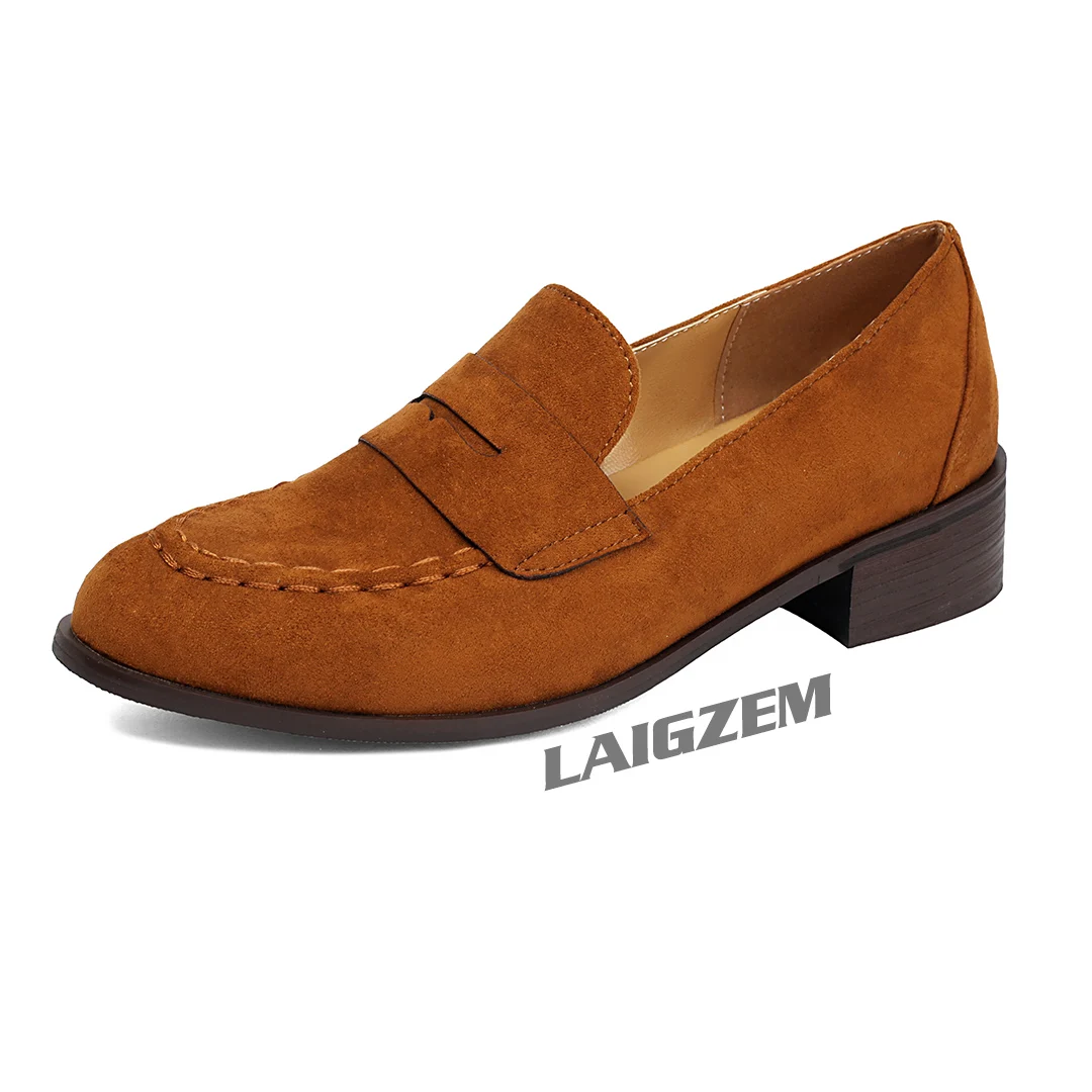 LAIGZEM Women Pumps Round Toe Slip On Faux Suede 3.5CM Thick Heels Comfortable Handmade Lady Shoes Woman Big Size 38 44 45 48
LAIGZEM Women Pumps Round Toe Slip On Faux Suede 3.5CM Thick Heels Comfortable Handmade Lady Shoes Woman Big Size 38 44 45 48