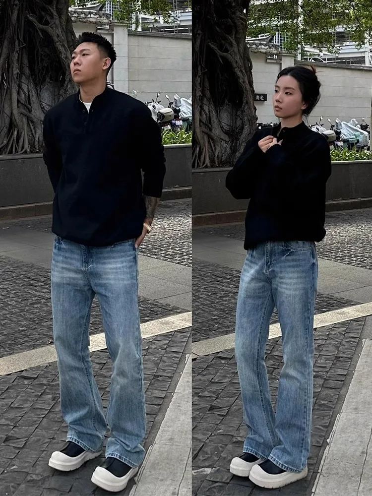 Light Blue Men's Denim Jeans High Waist Flared Straight Leg Waed out Trendy Brand American High Street Sle Winter Faion
Light Blue Men's Denim Jeans High Waist Flared Straight Leg Waed out Trendy Brand American High Street Sle Winter Faion