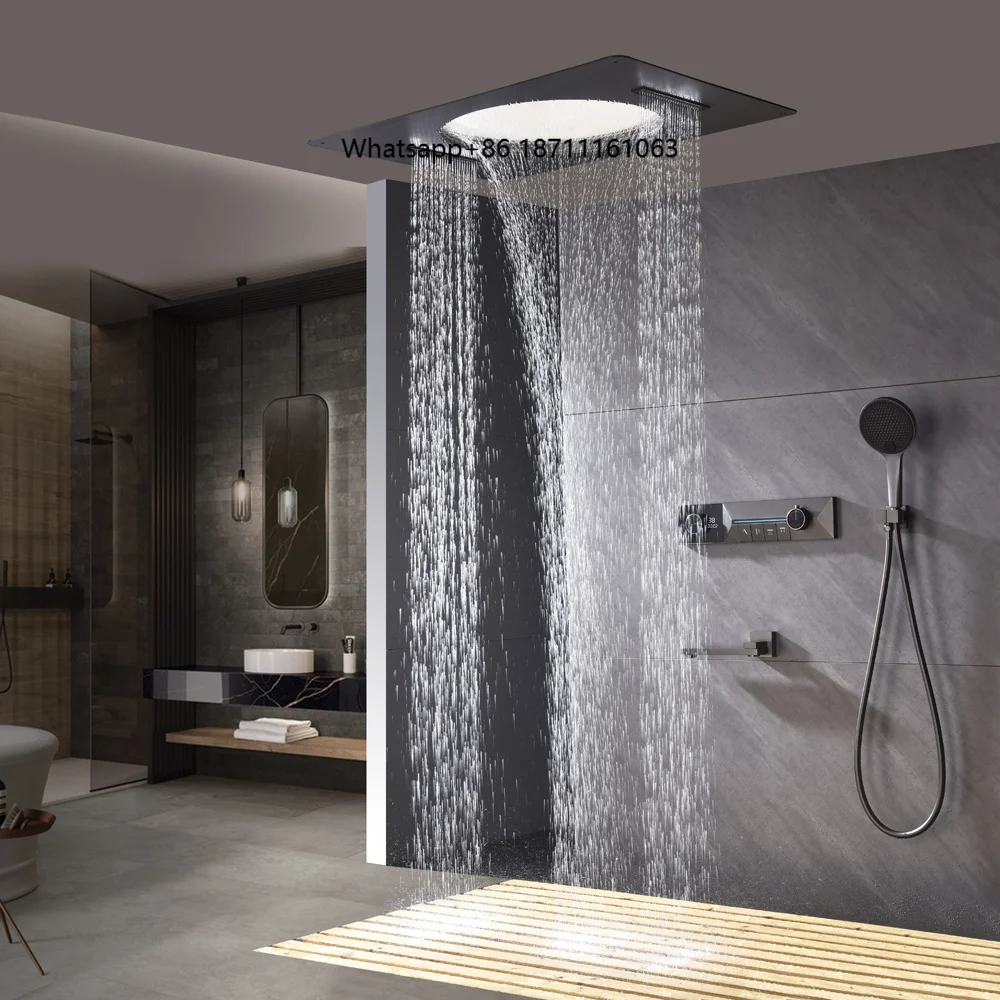 Ceiling Big 24*32inch Showerhead LED Rainfall Waterfall Digital Display Thermostatic Concealed Shower Faucet System Set
Ceiling Big 24*32inch Showerhead LED Rainfall Waterfall Digital Display Thermostatic Concealed Shower Faucet System Set
