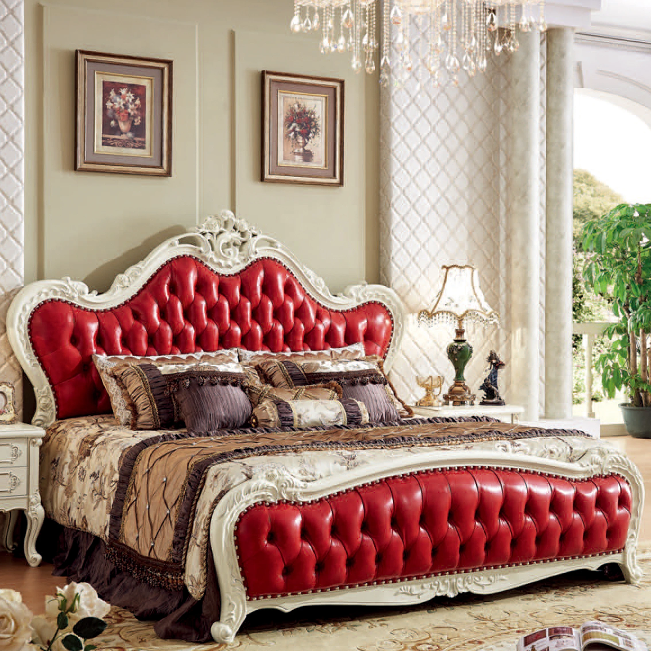 For European Royal Queen king Size Double Bed Furniture French Classic Carved Solid Wooden Frame Leather Bedroom Wedding Bed
For European Royal Queen king Size Double Bed Furniture French Classic Carved Solid Wooden Frame Leather Bedroom Wedding Bed