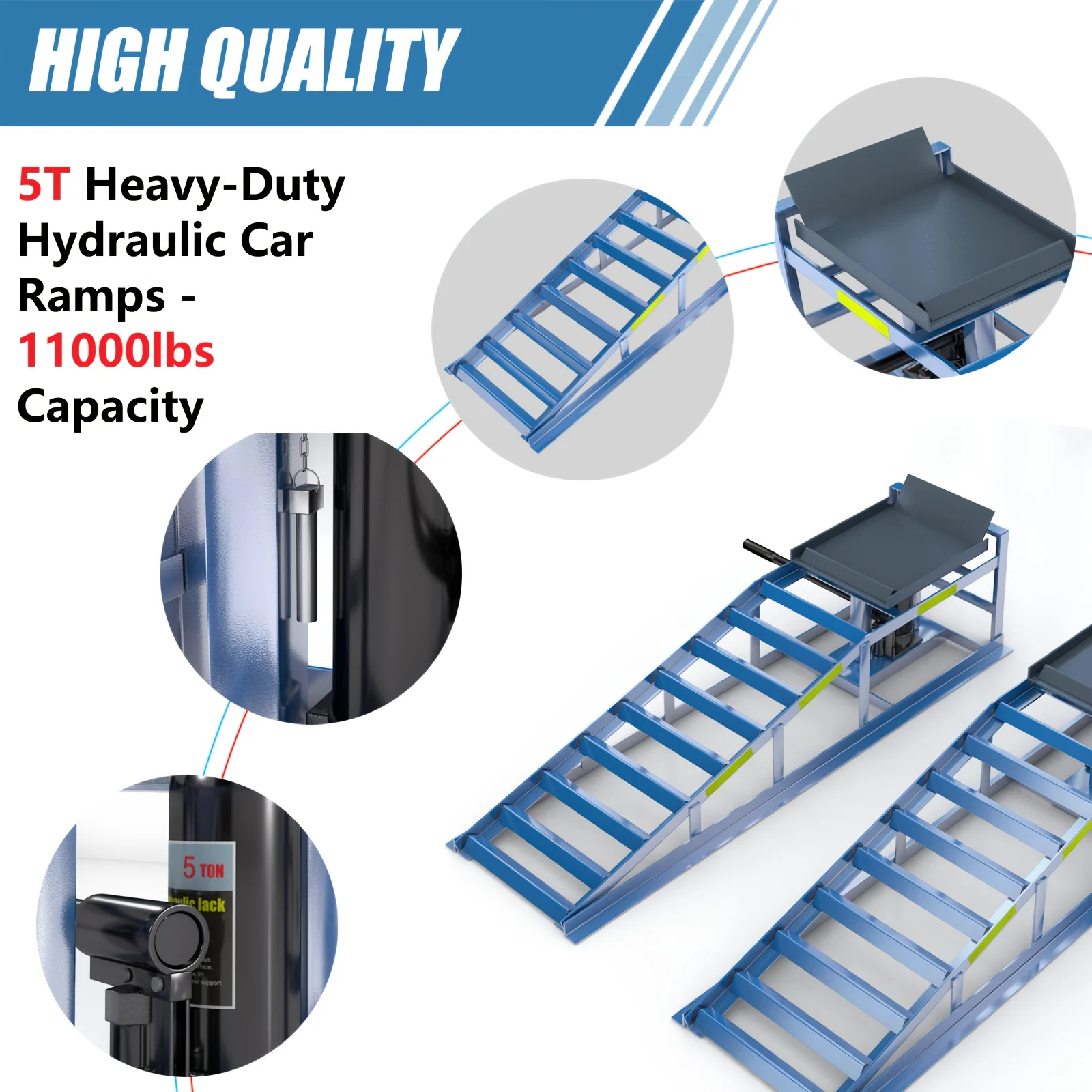 2pcs Set of Heavy-Duty Car Ramps, 5T Hydraulic Car Ramps, Garage Car Lift Hydraulic Ramps with Reflective Stickers, Suitable s
2pcs Set of Heavy-Duty Car Ramps, 5T Hydraulic Car Ramps, Garage Car Lift Hydraulic Ramps with Reflective Stickers, Suitable s