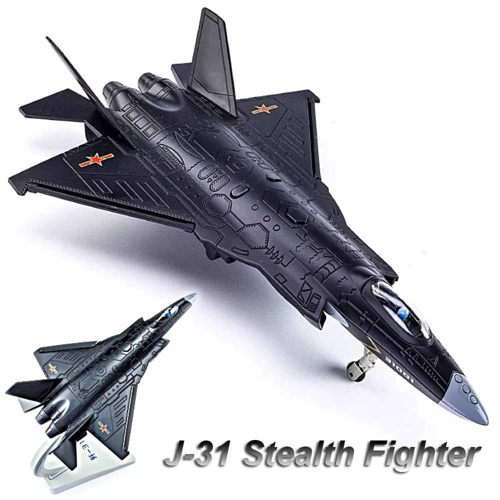 1/68 J-31 Stealth Fighter Toys Model Car Diecast Alloy Military Aircraft Sound Light Pull Back High Simulation Toy Gift for Kids
1/68 J-31 Stealth Fighter Toys Model Car Diecast Alloy Military Aircraft Sound Light Pull Back High Simulation Toy Gift for Kids