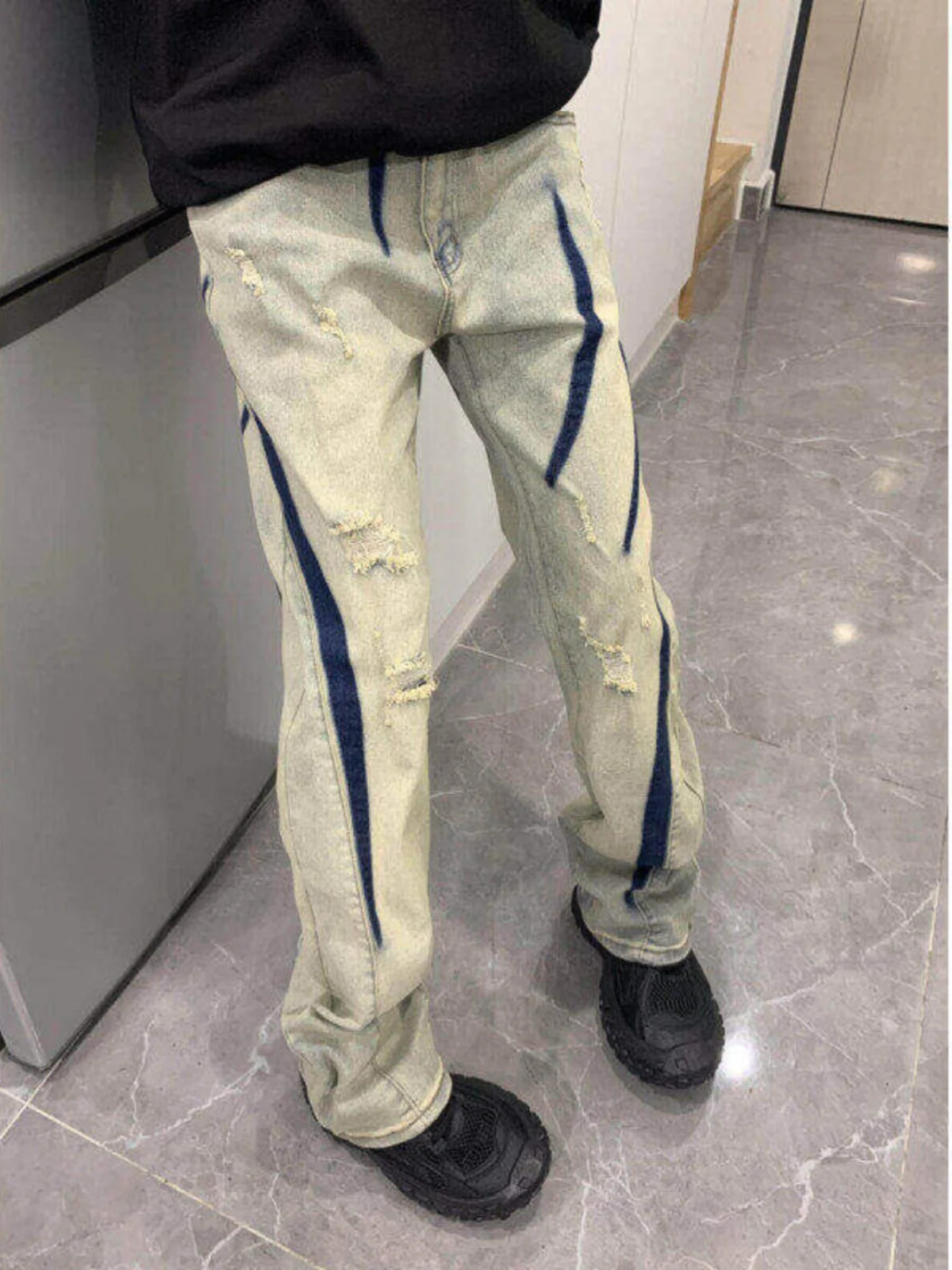 American High Street Yellow Mud Hole Denim Jeans Men's Spring Slim Straight Leg Trendy Haome Street Sle Flared Pants
American High Street Yellow Mud Hole Denim Jeans Men's Spring Slim Straight Leg Trendy Haome Street Sle Flared Pants