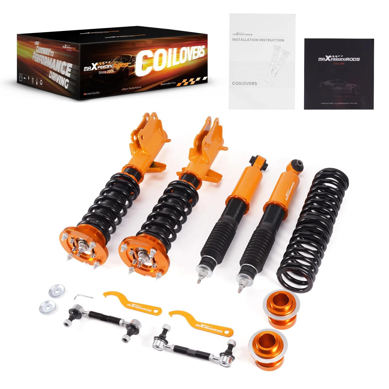 Комплект койловеров MaXpeedingrods с 24-позиционной регулировкой демпфирования для Ford Mustang 05-14, комплект для занижения
Комплект койловеров MaXpeedingrods с 24-позиционной регулировкой демпфирования для Ford Mustang 05-14, комплект для занижения