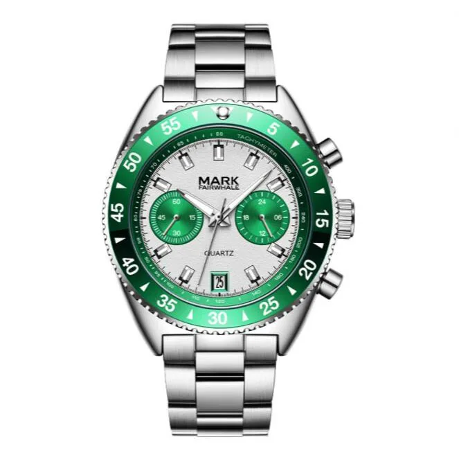 Mark Fairwhale Men Watch 42MM Quartz Wristwatch Luminous Panda Dials Steel Strap
Mark Fairwhale Men Watch 42MM Quartz Wristwatch Luminous Panda Dials Steel Strap