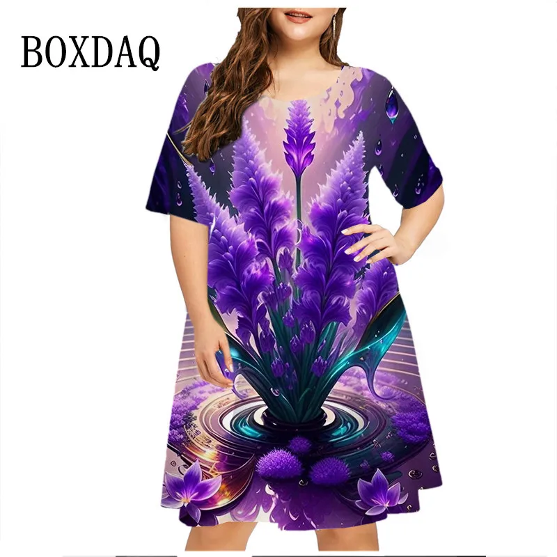 Tie Dye Purple Floral Print Women Dress Summer Plus Size Women Clothing 6XL Casual Short Sleeve Loose Mini Dress Ladies Sundress
Tie Dye Purple Floral Print Women Dress Summer Plus Size Women Clothing 6XL Casual Short Sleeve Loose Mini Dress Ladies Sundress