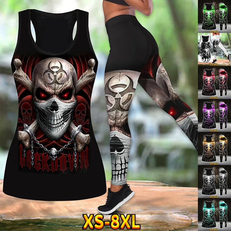 Skull Print Tank Top Ladies Summer Gym Running Sexy Yoga Pants Quick Dry Breathable Suit XS-8XL
Skull Print Tank Top Ladies Summer Gym Running Sexy Yoga Pants Quick Dry Breathable Suit XS-8XL