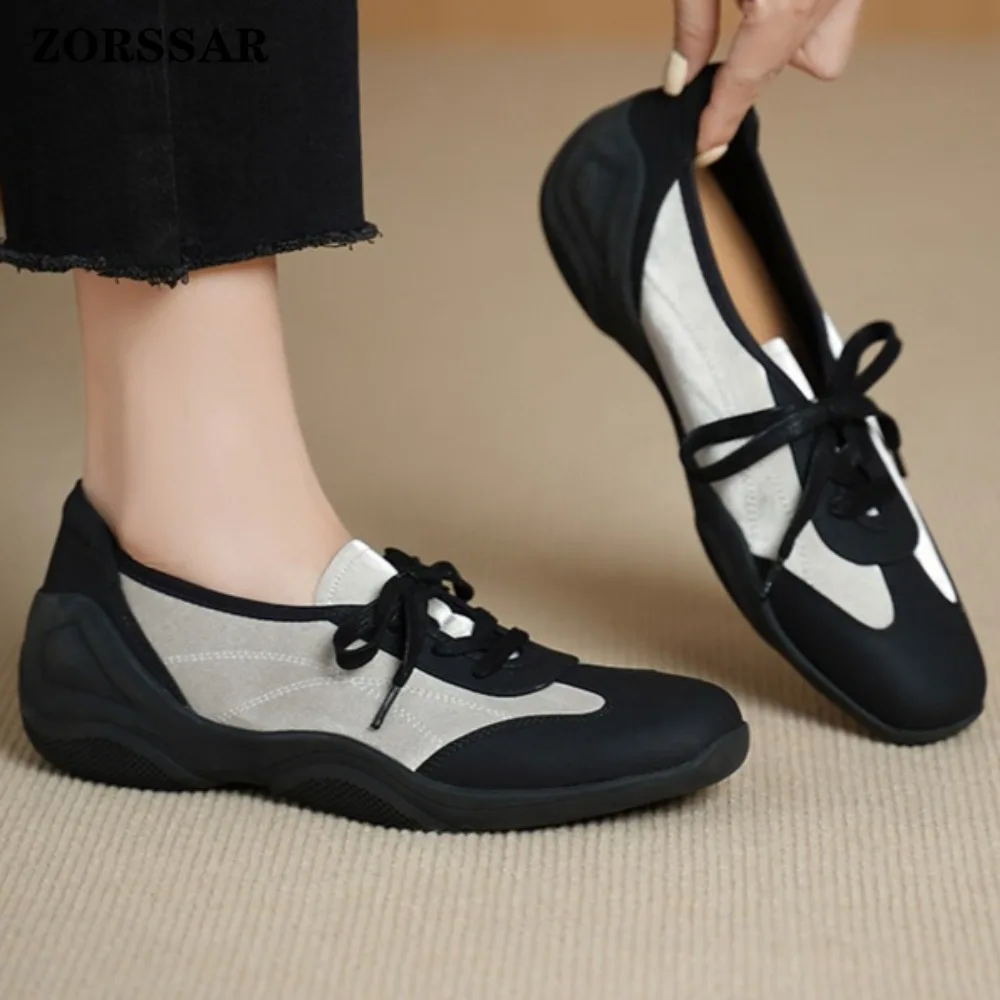 2026 New Khaki Suede Leather Metallic Patchwork Flat Sneakers Women Lace Up Soft Sole Comfortable Daily Wear Walking Shoes
2026 New Khaki Suede Leather Metallic Patchwork Flat Sneakers Women Lace Up Soft Sole Comfortable Daily Wear Walking Shoes