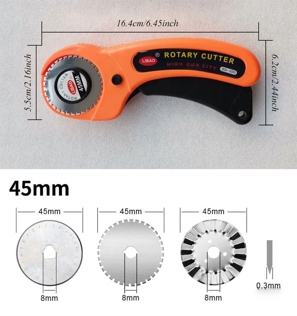 Rotary Cutter for Fabric Card Paper Sewing Quilting Roller Cutting Knife Tailor Scissors Dress Leather Clothes Making DIY Tool
Rotary Cutter for Fabric Card Paper Sewing Quilting Roller Cutting Knife Tailor Scissors Dress Leather Clothes Making DIY Tool