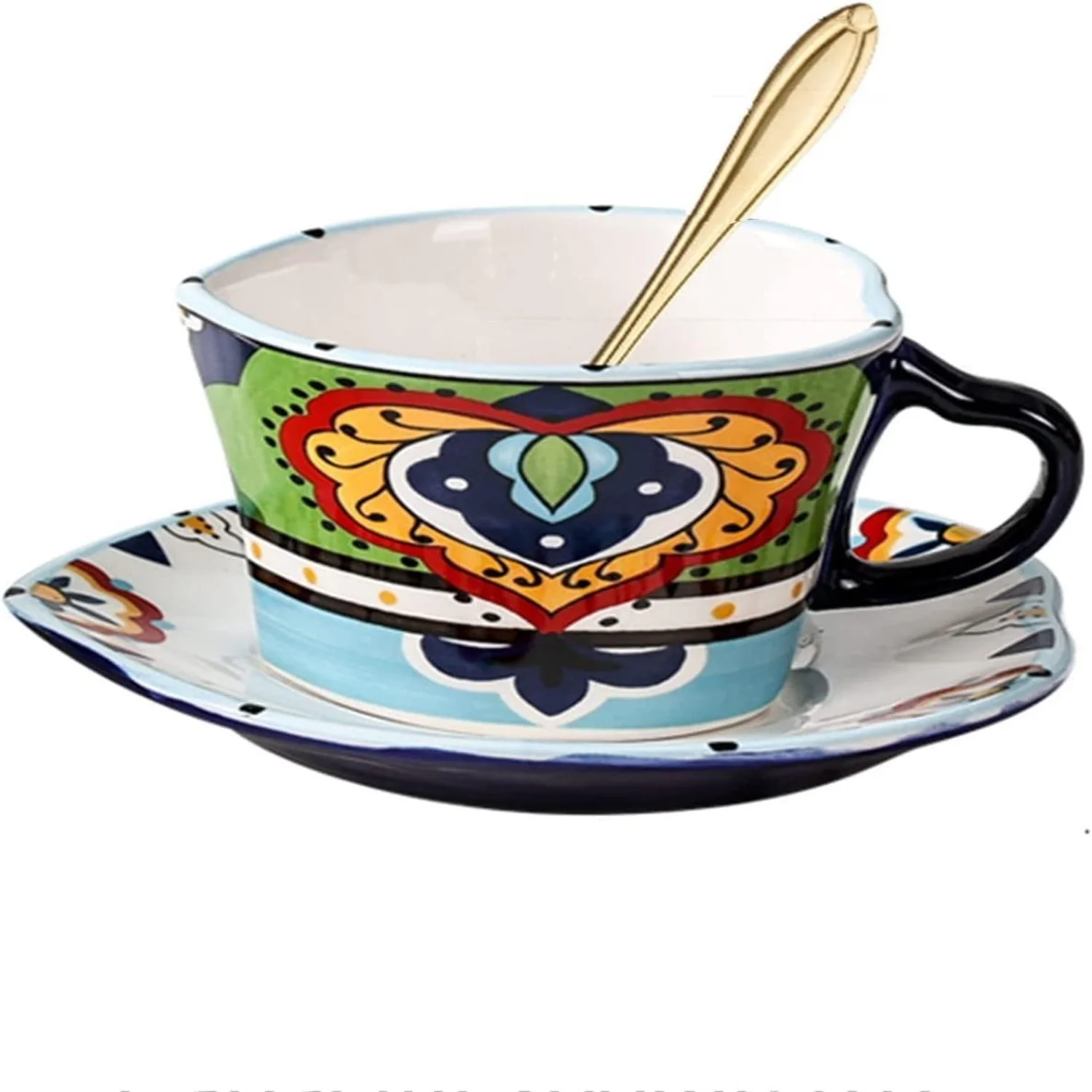 Европейская керамическая кофейная кружка с ложкой, блюдцем и ручкой — бытовые и коммерческие кофейные чашки для офиса — 200 мл, 7 унций — цвет A
Европейская керамическая кофейная кружка с ложкой, блюдцем и ручкой — бытовые и коммерческие кофейные чашки для офиса — 200 мл, 7 унций — цвет A