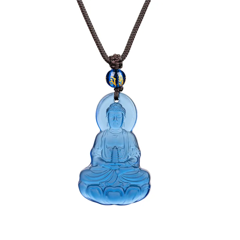 Blue Glazed Medicine Buddha Pendant Necklace Portable Buddha Statue Amulet for Blessing and Good Luck Gifts
Blue Glazed Medicine Buddha Pendant Necklace Portable Buddha Statue Amulet for Blessing and Good Luck Gifts