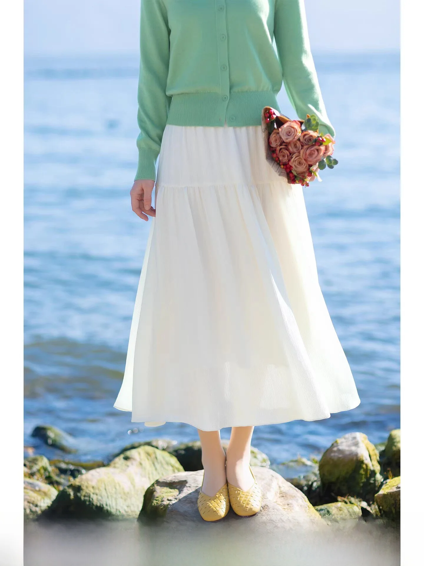 Elegant White A-Line Midi Skirt Women's Spring New Style Floating Half-length Skirt Commute Artistic Polyester Loose Fit
Elegant White A-Line Midi Skirt Women's Spring New Style Floating Half-length Skirt Commute Artistic Polyester Loose Fit