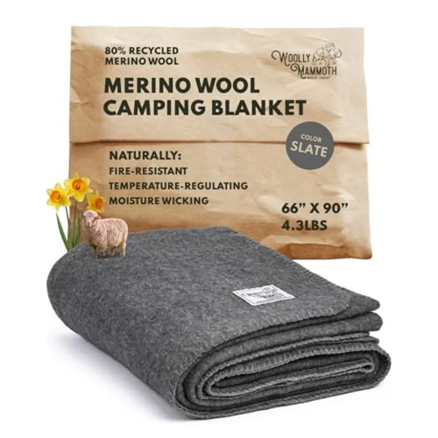 Woolly Mammoth Woolen Co. Extra Merino Wool Camp Blanket Perfect Outdoor Gear Bedroll for Bushcraft, Camping, Trekking, Hiking,
Woolly Mammoth Woolen Co. Extra Merino Wool Camp Blanket Perfect Outdoor Gear Bedroll for Bushcraft, Camping, Trekking, Hiking,