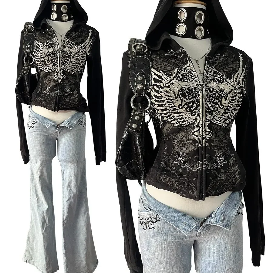 New gothic rhinestone print hip hop Harajuku zipper hoodie American retro design classic punk slim hottie black jacket y2k
New gothic rhinestone print hip hop Harajuku zipper hoodie American retro design classic punk slim hottie black jacket y2k