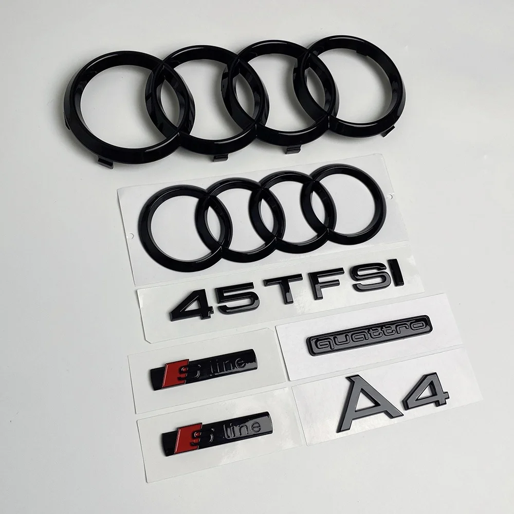 4Ring Logo ABS Black Car Hood Front Grill Emblem Rear Trunk Badge FOR Audi A4 Quattro Sline 45TFSI Emblem Car Accessories
4Ring Logo ABS Black Car Hood Front Grill Emblem Rear Trunk Badge FOR Audi A4 Quattro Sline 45TFSI Emblem Car Accessories