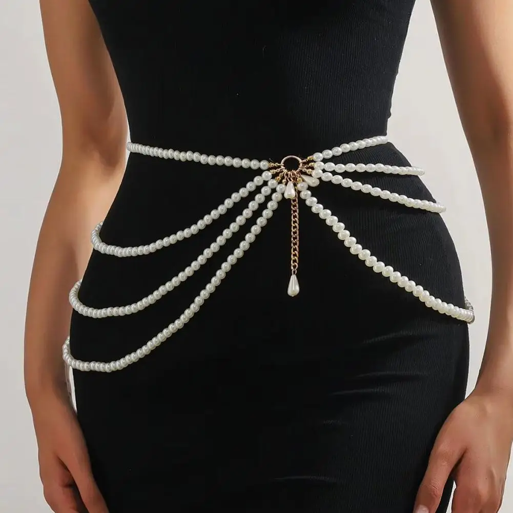 Fashion Multi-layered Retro Pearl Waist Chain Belt For Women - Stylish Body Jewelry Accessories For Party & Casual Wear
Fashion Multi-layered Retro Pearl Waist Chain Belt For Women - Stylish Body Jewelry Accessories For Party & Casual Wear