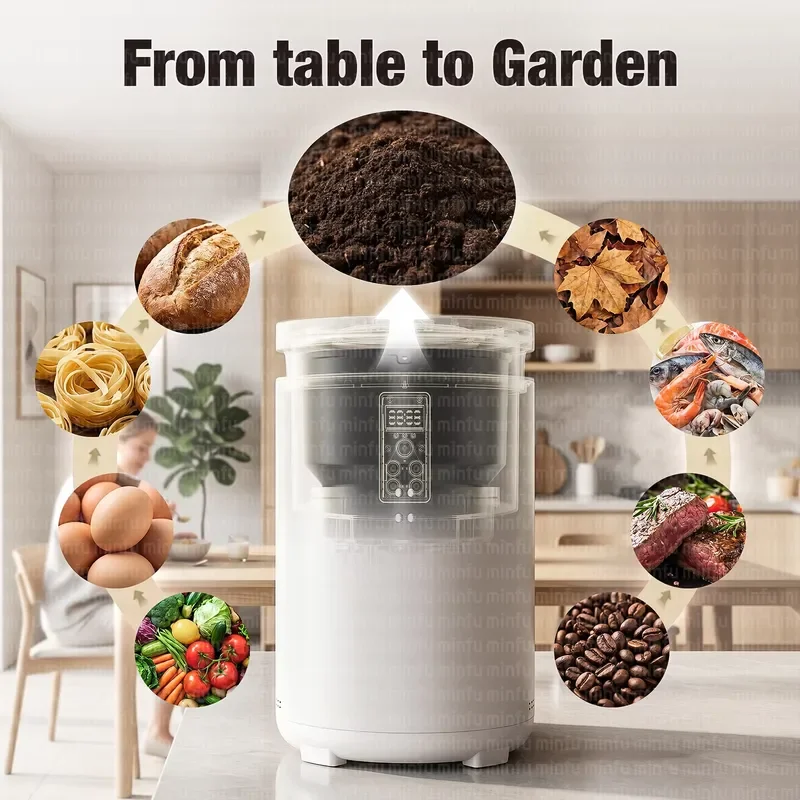 OEM/ODM Smart Home Electric Food Waste Composter Fully Automatic Kitchen Organic Food Waste Recycler
OEM/ODM Smart Home Electric Food Waste Composter Fully Automatic Kitchen Organic Food Waste Recycler