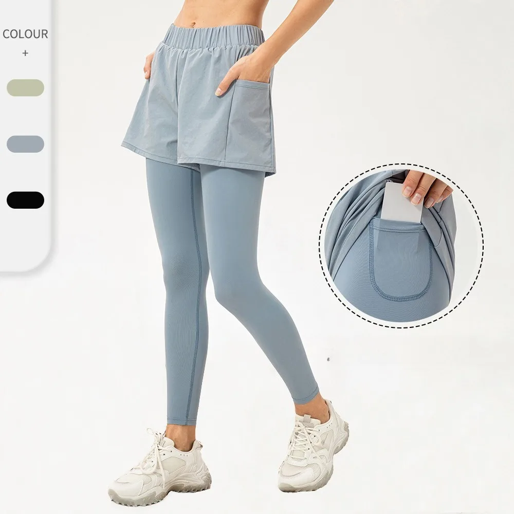 Women Fake Two Piece Yoga Pants High Waist Loose Long Pants with Pockets Breathable Running Fitness Sports Trousers
Women Fake Two Piece Yoga Pants High Waist Loose Long Pants with Pockets Breathable Running Fitness Sports Trousers
