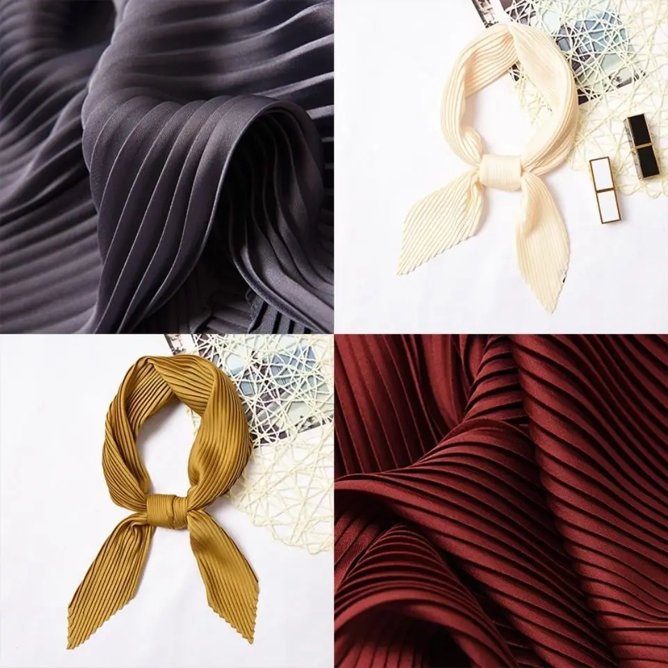 70*70cm Square Neckerchief Women'S Pleated Print Silk Scarf Satin Spring Summer Scarves Solid Color Decorative Headscarf HOT
70*70cm Square Neckerchief Women'S Pleated Print Silk Scarf Satin Spring Summer Scarves Solid Color Decorative Headscarf HOT