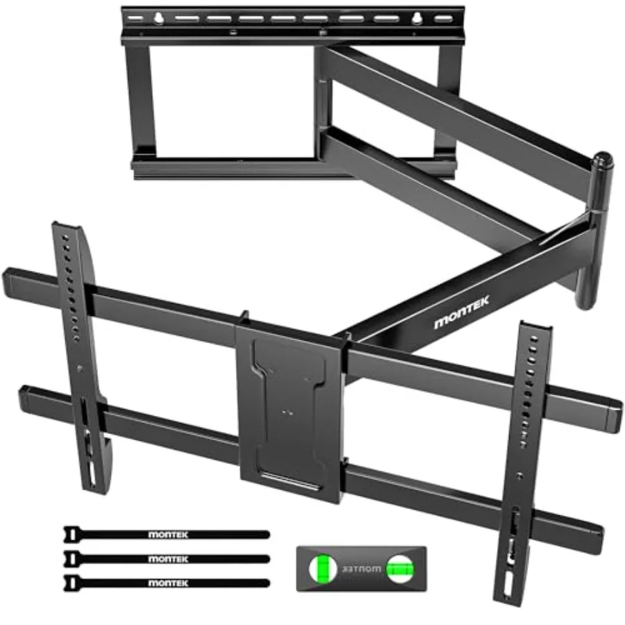TV wall mount for 43-80 inch TVs steel black 42-inch extension with swivel and tilt full motion VESA 600x400mm 110 lbs capacity
TV wall mount for 43-80 inch TVs steel black 42-inch extension with swivel and tilt full motion VESA 600x400mm 110 lbs capacity