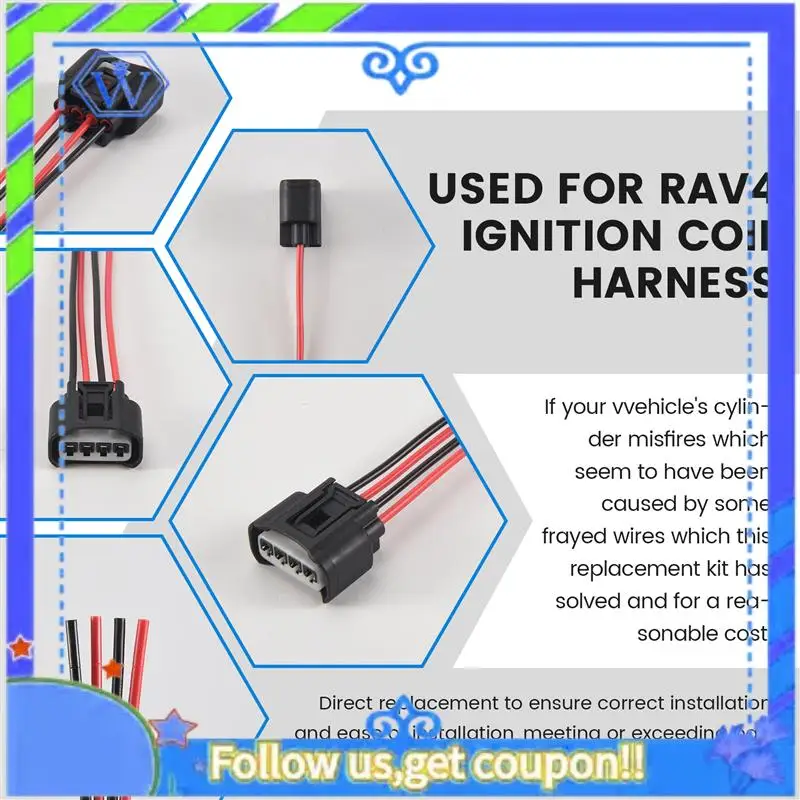 M46K-4PCS Ignition Coil Female Connector Plug Harness Pigtail 2AZFE1ZZFE For HS250H Pontiac Camry Corolla RAV4
M46K-4PCS Ignition Coil Female Connector Plug Harness Pigtail 2AZFE1ZZFE For HS250H Pontiac Camry Corolla RAV4