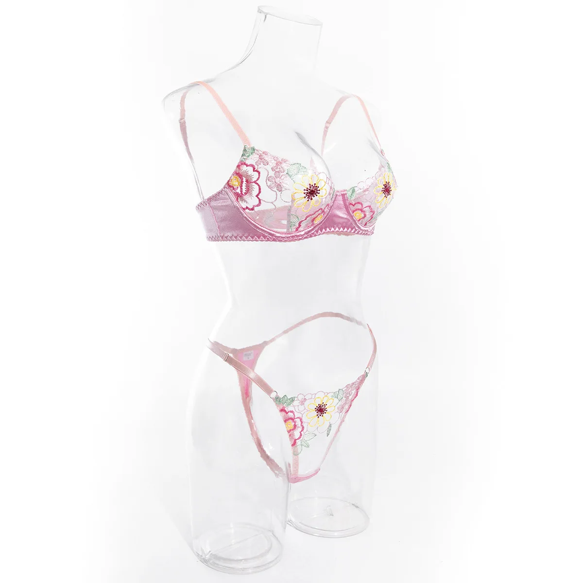 Sexy Flower Embroidered Erotic Underwear Sets Satin Mesh Transparent Bra And Thong Sexy Lingerie 2Pcs Set Fancy Lingerieet Suits
Sexy Flower Embroidered Erotic Underwear Sets Satin Mesh Transparent Bra And Thong Sexy Lingerie 2Pcs Set Fancy Lingerieet Suits