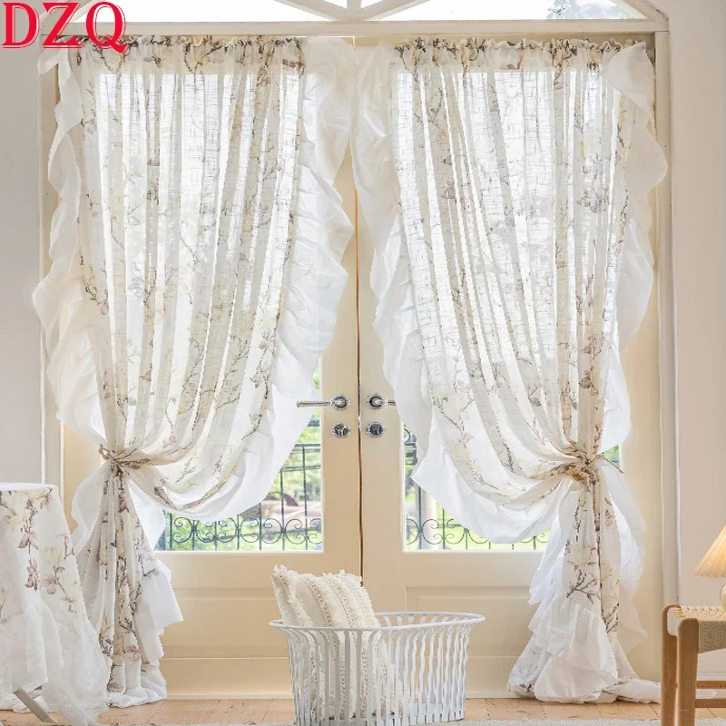 Chinese Style Beige Yellow Flowers Tulle Curtains for Living Room Floral Linen Warp Ruffled Curtains for Bedroom Kitchen #A271
Chinese Style Beige Yellow Flowers Tulle Curtains for Living Room Floral Linen Warp Ruffled Curtains for Bedroom Kitchen #A271
