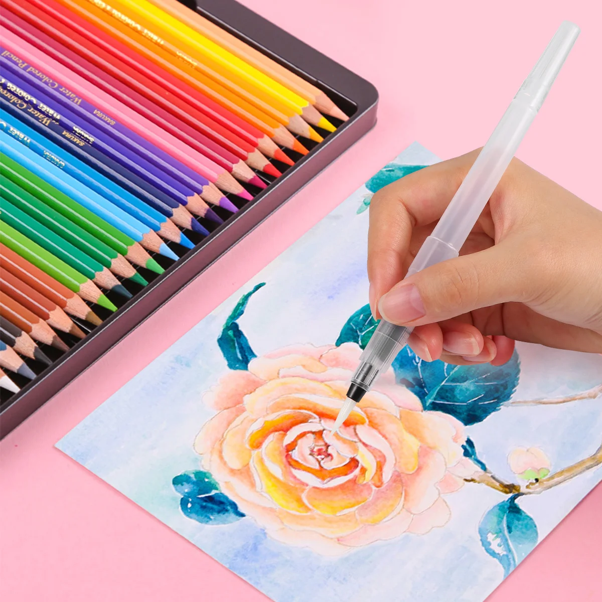 9pcs Fountain Pen Set Lightweight Water Injection Painting Brush For Watercolor Writing Practice Portable Ink Pen Gift
9pcs Fountain Pen Set Lightweight Water Injection Painting Brush For Watercolor Writing Practice Portable Ink Pen Gift