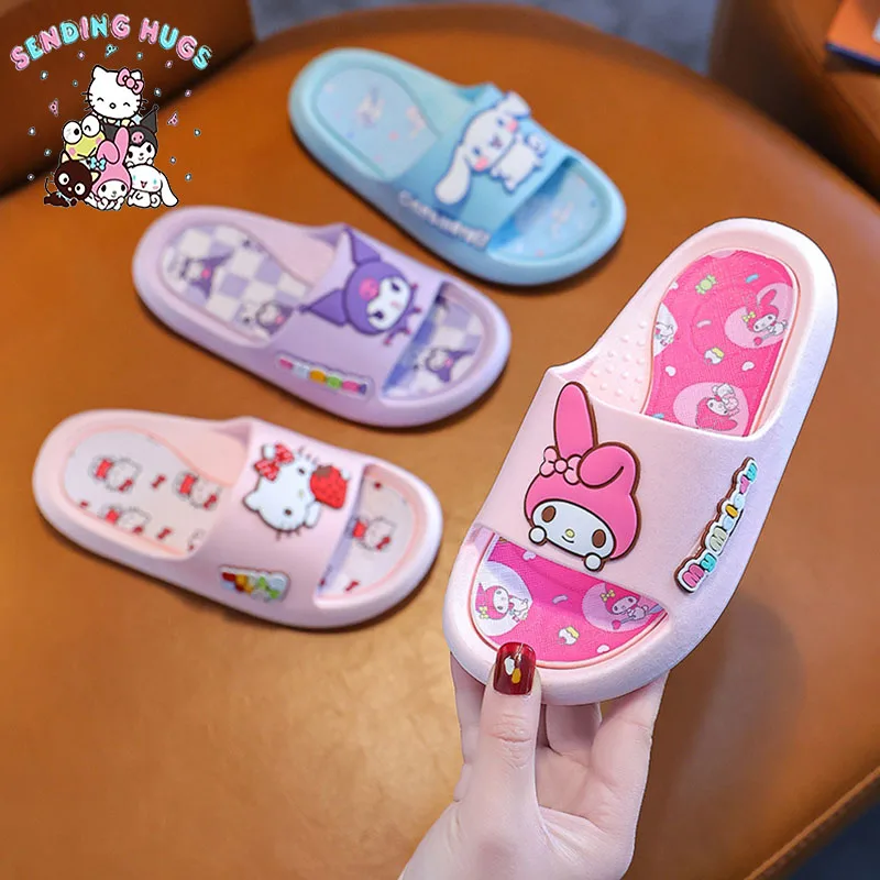 Kawaii Sanrio Series Hello Kittys Slippers Anime Cute Kuromi Summer Indoor Non-Slip Soft Bottom Slippers Girls Gifts Kids Toys
Kawaii Sanrio Series Hello Kittys Slippers Anime Cute Kuromi Summer Indoor Non-Slip Soft Bottom Slippers Girls Gifts Kids Toys