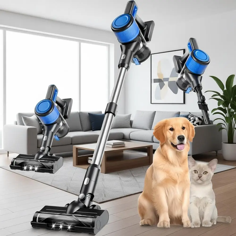 8-in-1 Lightweight Stick Vacuum with 45Mins Runtime, Powerful Suction, Anti-, Rechargeable for Hardwood Floor Carpet Pet Hair, N
8-in-1 Lightweight Stick Vacuum with 45Mins Runtime, Powerful Suction, Anti-, Rechargeable for Hardwood Floor Carpet Pet Hair, N