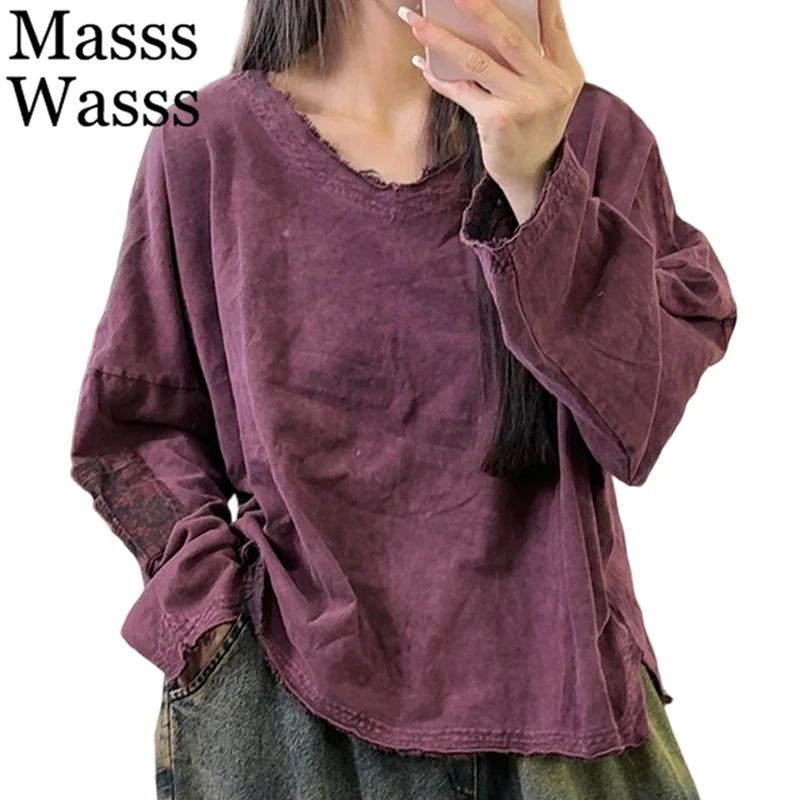 Masss Wasss Spring Korean 2026 Vintage Solid Tops Womens Fashion Loose T-shirts 2025 Ladies Casual Classic V Neck Cotton Clothes
Masss Wasss Spring Korean 2026 Vintage Solid Tops Womens Fashion Loose T-shirts 2025 Ladies Casual Classic V Neck Cotton Clothes