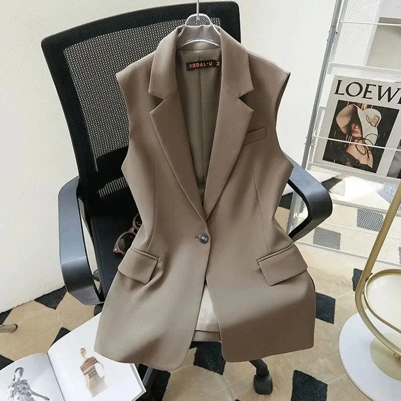 Women's Blazer Korean Slim Sleeveless Jacket Korean Vest 2024 NEW Spring Summer Fashion Wild Lined Coat Single Buckle Suit Vest
Women's Blazer Korean Slim Sleeveless Jacket Korean Vest 2024 NEW Spring Summer Fashion Wild Lined Coat Single Buckle Suit Vest
