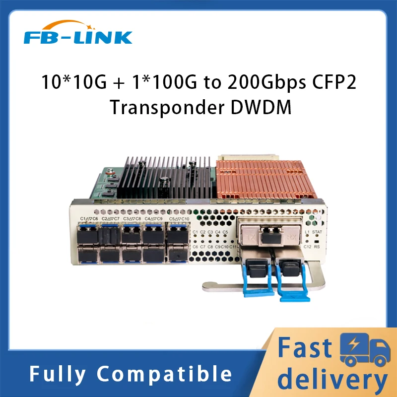 10x10G +1x100G to 200Gbps CFP2 Transponder DWDM tunable coherent OTU muxponder Data Transfer sfp module
10x10G +1x100G to 200Gbps CFP2 Transponder DWDM tunable coherent OTU muxponder Data Transfer sfp module