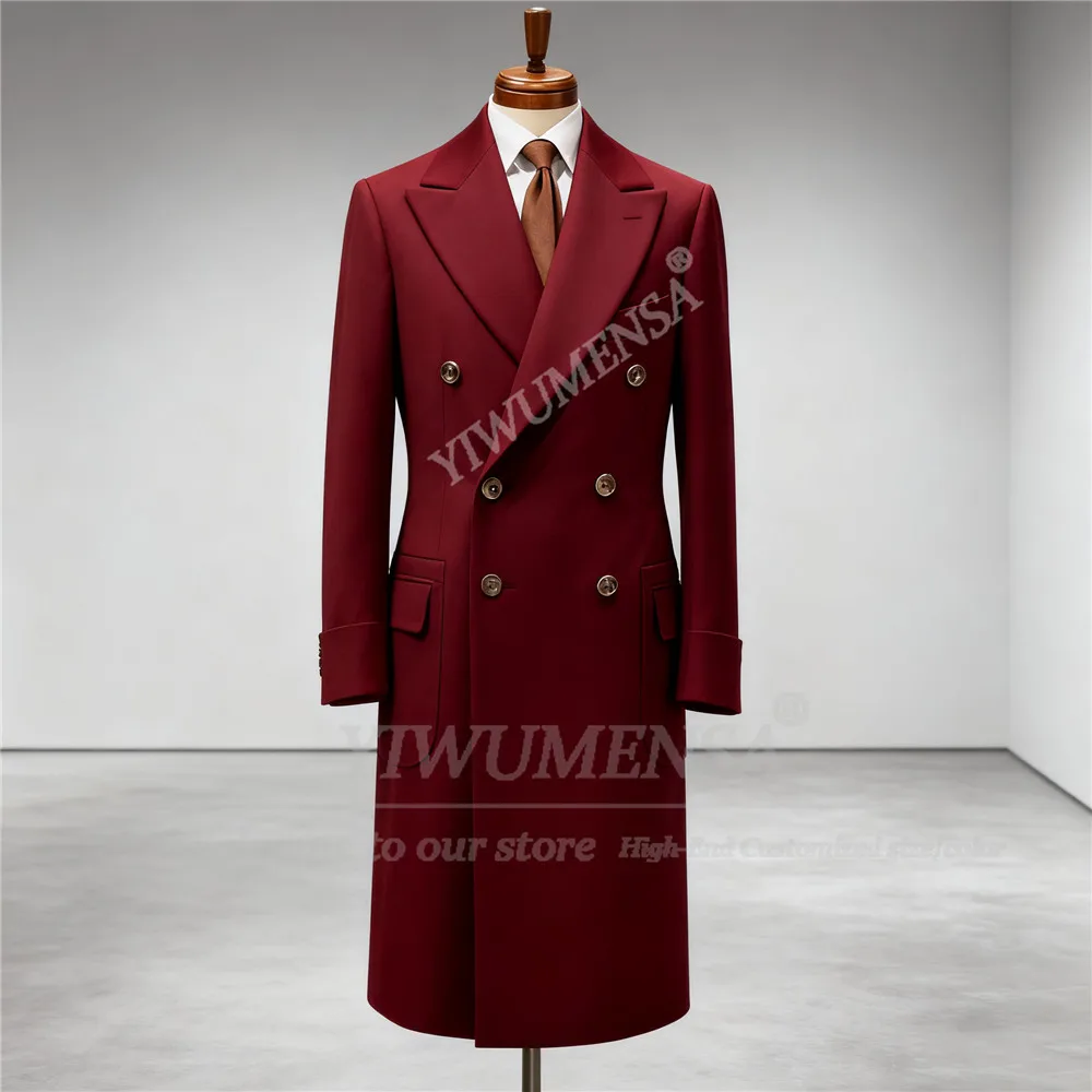 Customized Wine Red Tweed Woolen Blend Suit Jackets Double Breasted Overcoat Long Man Business Party Blazers Outfits Attire 2026
Customized Wine Red Tweed Woolen Blend Suit Jackets Double Breasted Overcoat Long Man Business Party Blazers Outfits Attire 2026