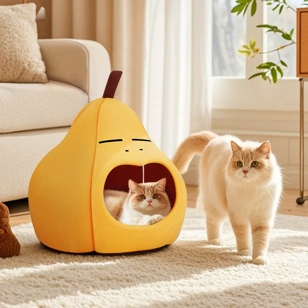 Fruit Shaped Cat Bed Cute Pear Orange or Avocado Style Cat Nest Pet Furniture with Soft Interior for Cats or Kittens
Fruit Shaped Cat Bed Cute Pear Orange or Avocado Style Cat Nest Pet Furniture with Soft Interior for Cats or Kittens