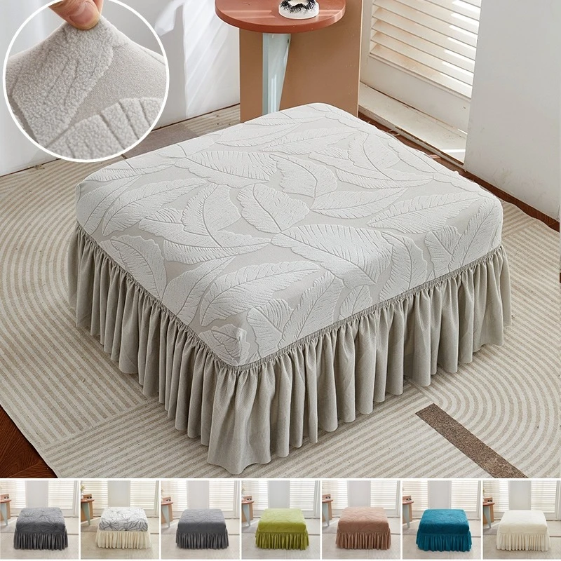 Jacquard Plush Ottoman Stool Cover with Skirt Stretch Footstool Cover Square Footrest Case Living Room Four Seasons Universal
Jacquard Plush Ottoman Stool Cover with Skirt Stretch Footstool Cover Square Footrest Case Living Room Four Seasons Universal