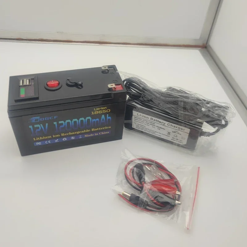 12V 120Ah 18650 Lithium Battery Built-in Smart BMS USB 100000mAh for RV Solar Marine Camping and Off Mobile power bank
12V 120Ah 18650 Lithium Battery Built-in Smart BMS USB 100000mAh for RV Solar Marine Camping and Off Mobile power bank