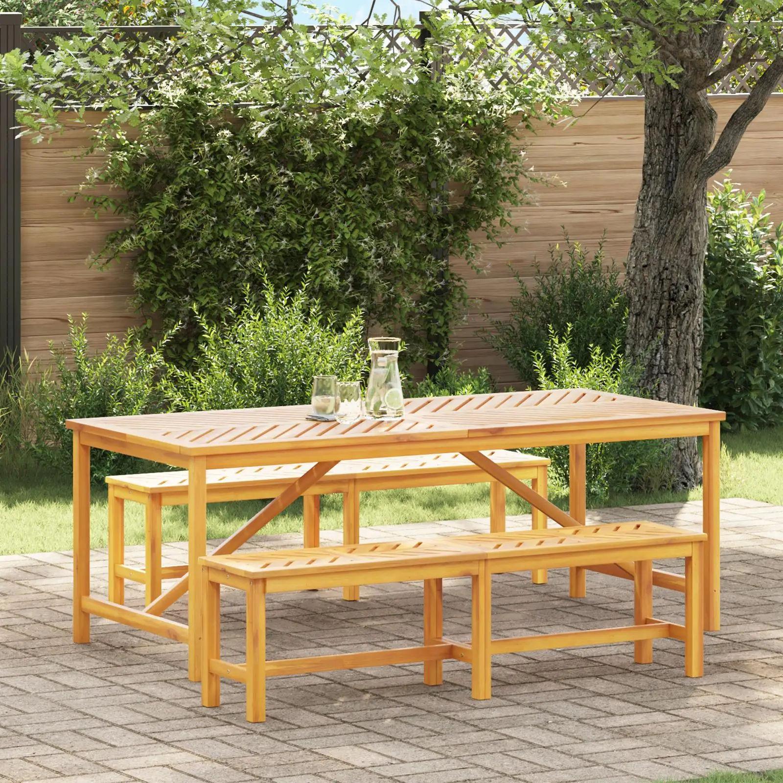 6 Piece Solid Acacia Wood Garden Dining Set Outdoor Furniture Table and Chairs Patio Decor
6 Piece Solid Acacia Wood Garden Dining Set Outdoor Furniture Table and Chairs Patio Decor